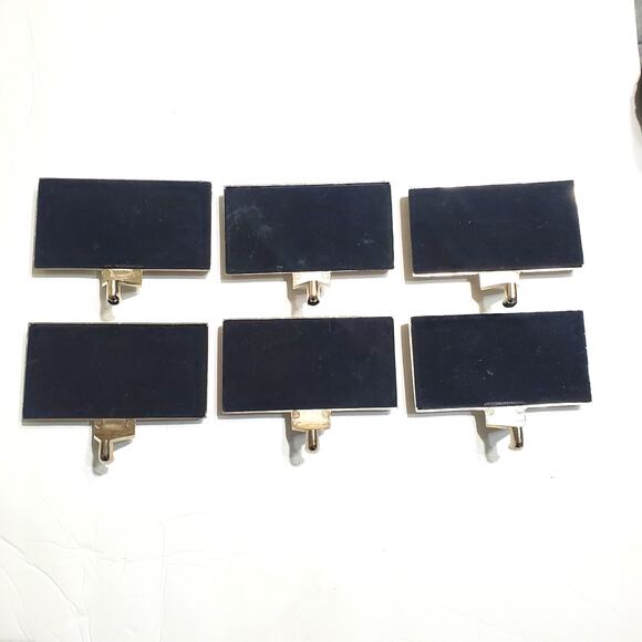 Christmas Holiday Stocking Shelf Mantle Holders Silver Chrome Plain Set of 6 - Picture 3 of 6